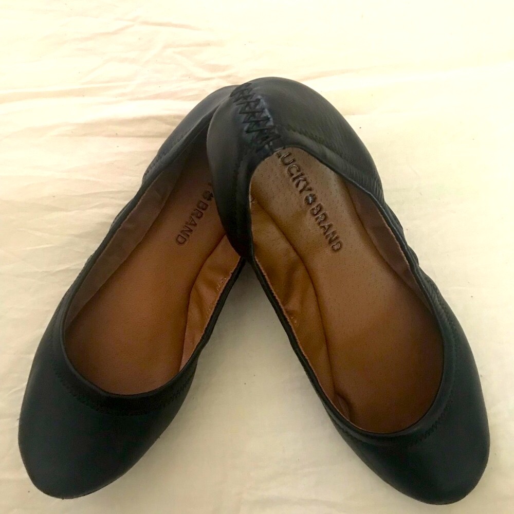 Lucky Brand Emmie Black Leather Flats